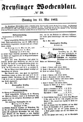 Freisinger Wochenblatt Sonntag 11. Mai 1862