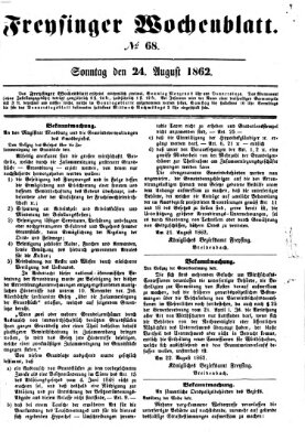 Freisinger Wochenblatt Sonntag 24. August 1862