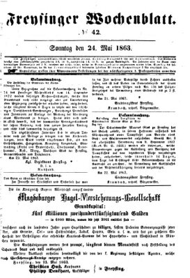 Freisinger Wochenblatt Sonntag 24. Mai 1863