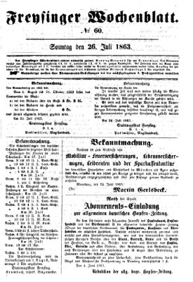 Freisinger Wochenblatt Sonntag 26. Juli 1863