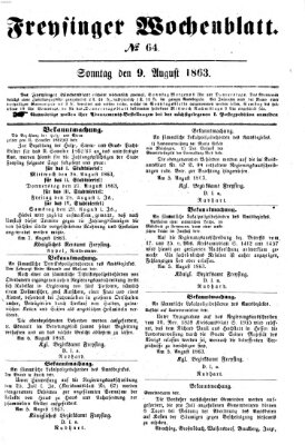 Freisinger Wochenblatt Sonntag 9. August 1863