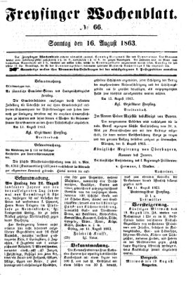 Freisinger Wochenblatt Sonntag 16. August 1863