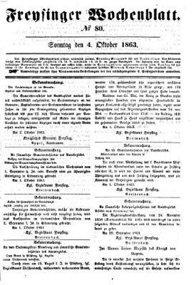 Freisinger Wochenblatt Sonntag 4. Oktober 1863