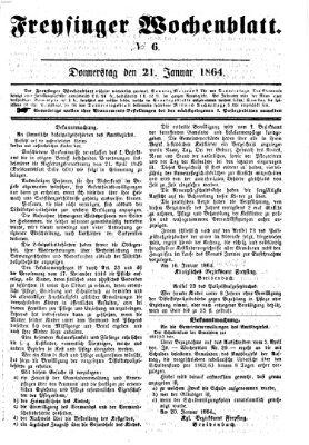 Freisinger Wochenblatt Donnerstag 21. Januar 1864