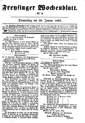 Freisinger Wochenblatt Donnerstag 28. Januar 1864