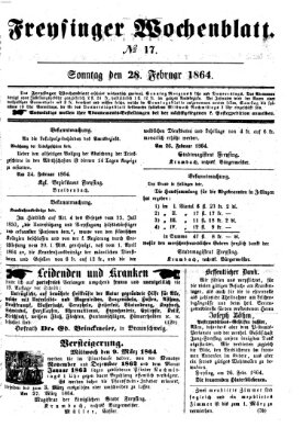 Freisinger Wochenblatt Sonntag 28. Februar 1864