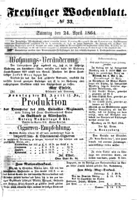 Freisinger Wochenblatt Sonntag 24. April 1864