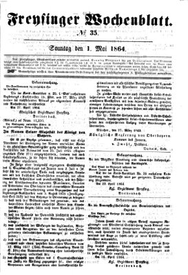 Freisinger Wochenblatt Sonntag 1. Mai 1864