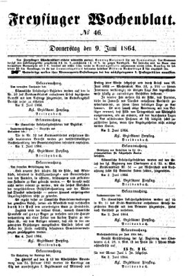 Freisinger Wochenblatt Donnerstag 9. Juni 1864