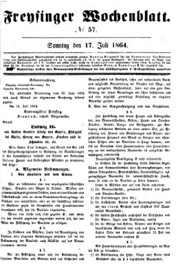 Freisinger Wochenblatt Sonntag 17. Juli 1864