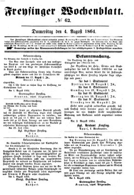 Freisinger Wochenblatt Donnerstag 4. August 1864