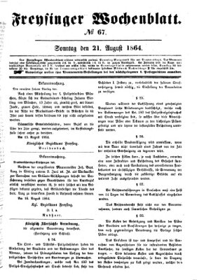 Freisinger Wochenblatt Sonntag 21. August 1864