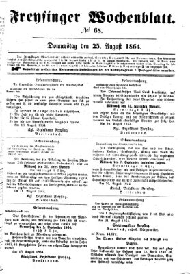 Freisinger Wochenblatt Donnerstag 25. August 1864