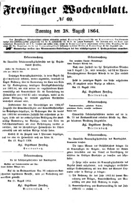 Freisinger Wochenblatt Sonntag 28. August 1864