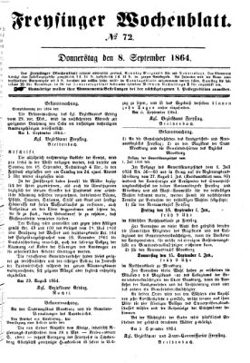 Freisinger Wochenblatt Donnerstag 8. September 1864