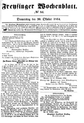 Freisinger Wochenblatt Donnerstag 20. Oktober 1864