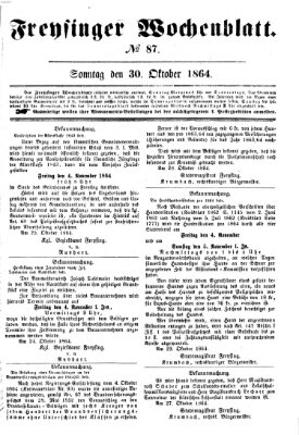 Freisinger Wochenblatt Sonntag 30. Oktober 1864