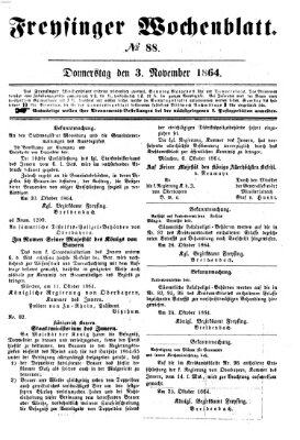 Freisinger Wochenblatt Donnerstag 3. November 1864