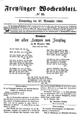 Freisinger Wochenblatt Sonntag 27. November 1864