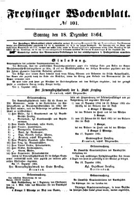 Freisinger Wochenblatt Sonntag 18. Dezember 1864