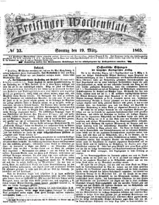 Freisinger Wochenblatt Sonntag 19. März 1865