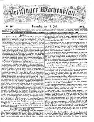 Freisinger Wochenblatt Donnerstag 13. Juli 1865