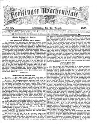 Freisinger Wochenblatt Donnerstag 24. August 1865