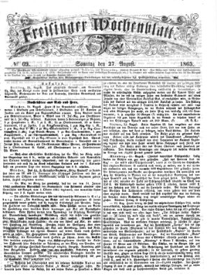 Freisinger Wochenblatt Sonntag 27. August 1865