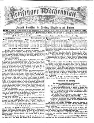 Freisinger Wochenblatt Sonntag 11. Februar 1866