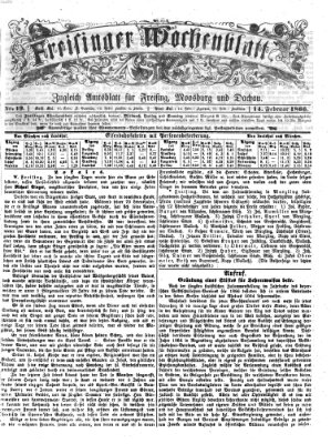 Freisinger Wochenblatt Mittwoch 14. Februar 1866