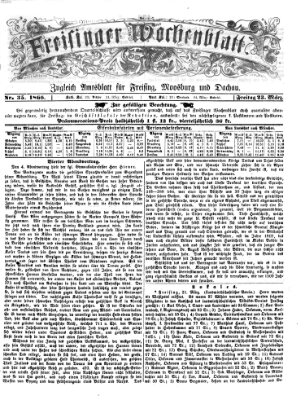 Freisinger Wochenblatt Freitag 23. März 1866