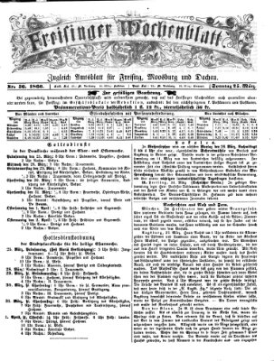 Freisinger Wochenblatt Sonntag 25. März 1866