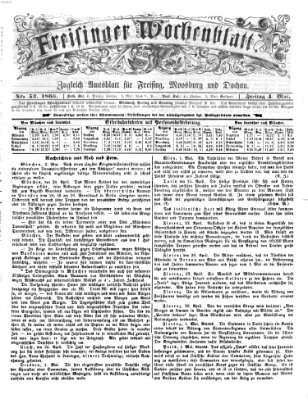 Freisinger Wochenblatt Freitag 4. Mai 1866