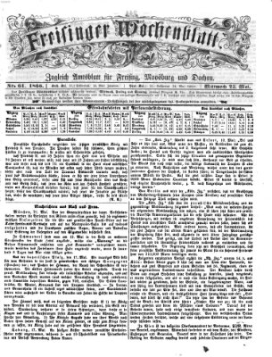 Freisinger Wochenblatt Mittwoch 23. Mai 1866