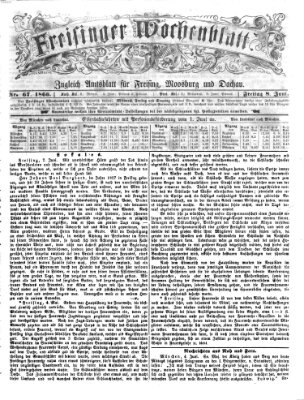 Freisinger Wochenblatt Freitag 8. Juni 1866