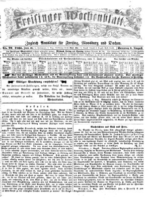 Freisinger Wochenblatt Sonntag 5. August 1866