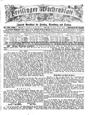 Freisinger Wochenblatt Mittwoch 29. August 1866