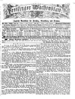 Freisinger Wochenblatt Sonntag 2. September 1866