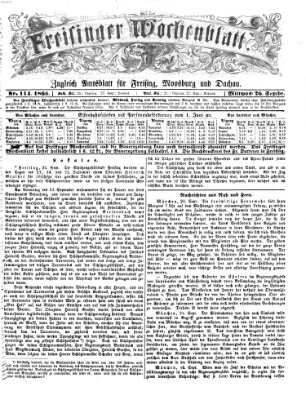 Freisinger Wochenblatt Mittwoch 26. September 1866