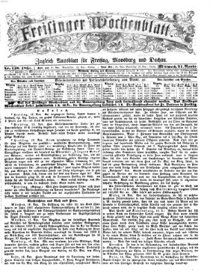 Freisinger Wochenblatt Mittwoch 21. November 1866