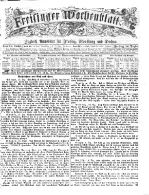 Freisinger Wochenblatt Freitag 14. Dezember 1866