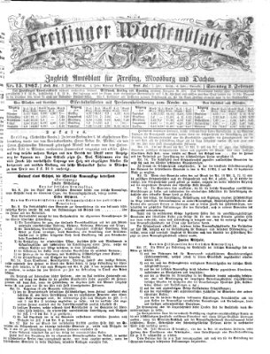 Freisinger Wochenblatt Sonntag 3. Februar 1867