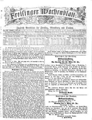 Freisinger Wochenblatt Freitag 22. Februar 1867