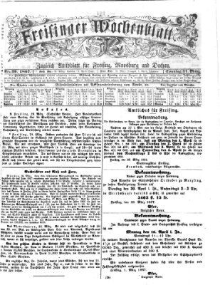 Freisinger Wochenblatt Sonntag 31. März 1867