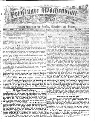 Freisinger Wochenblatt Freitag 5. April 1867