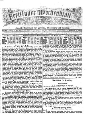 Freisinger Wochenblatt Sonntag 7. April 1867