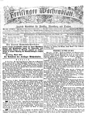 Freisinger Wochenblatt Sonntag 28. April 1867