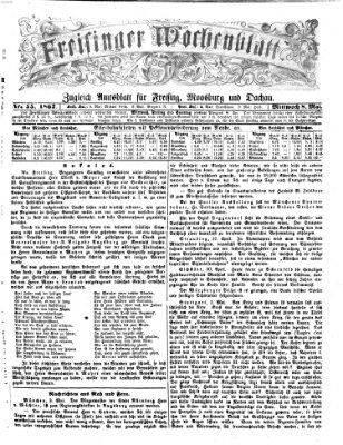 Freisinger Wochenblatt Mittwoch 8. Mai 1867