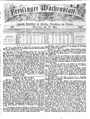 Freisinger Wochenblatt Freitag 17. Mai 1867