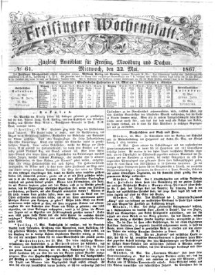 Freisinger Wochenblatt Mittwoch 22. Mai 1867